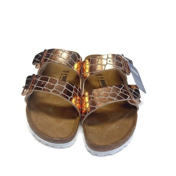 Birkenstock Arizona BS Sandals Womens Size 9-9.5 NARROW Fit Gator Gleam Copper - Picture 6 of 10